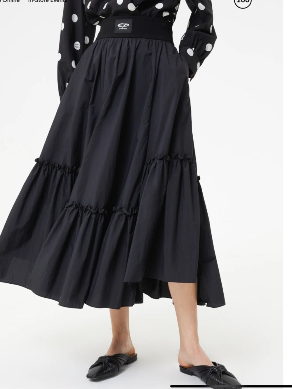 EP Yaying black Flowing Skirt Sz 6 NEW $299